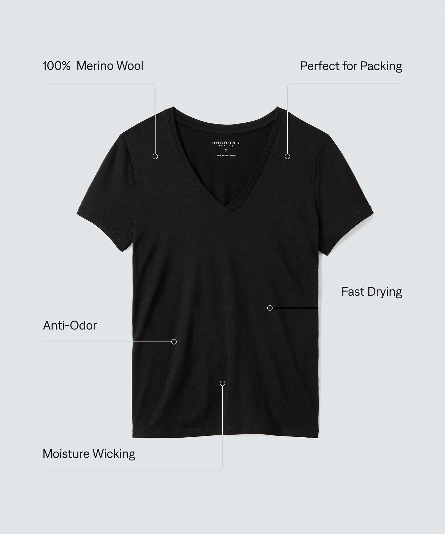 Women's Petite Merino V-Neck T-Shirt