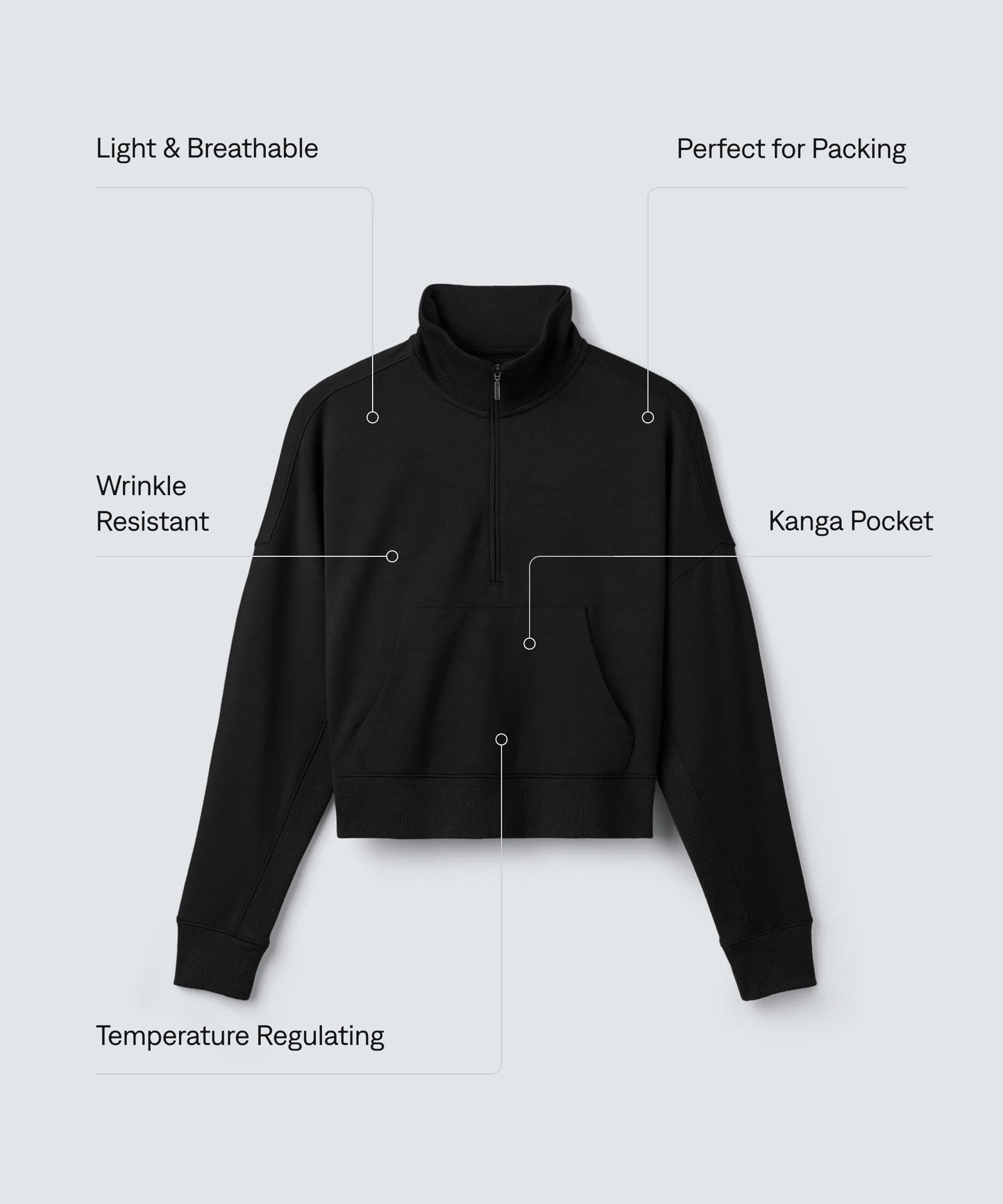 Women's Merino Cropped Quarter Zip