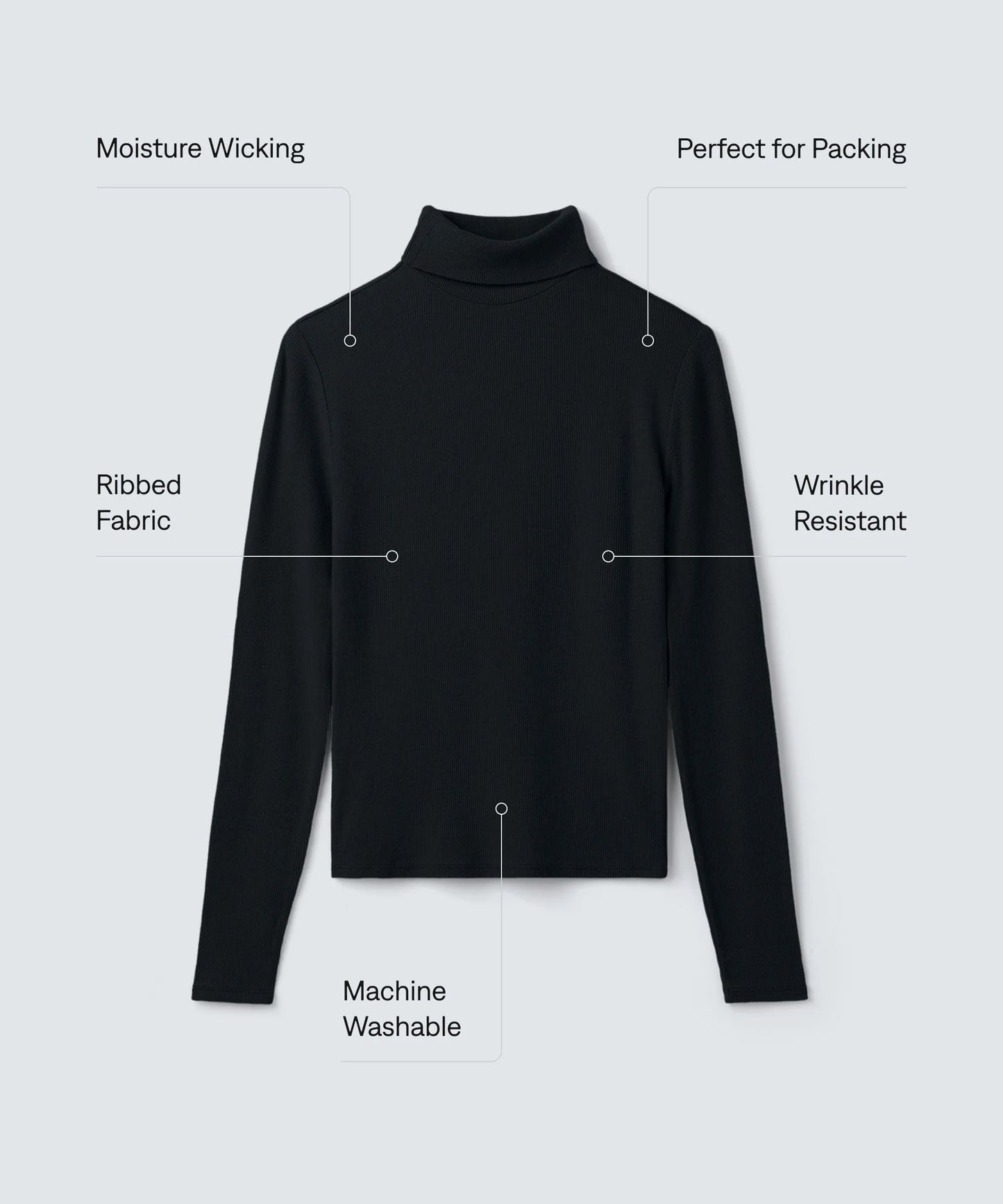 Women's Rib Turtle Neck Long Sleeve