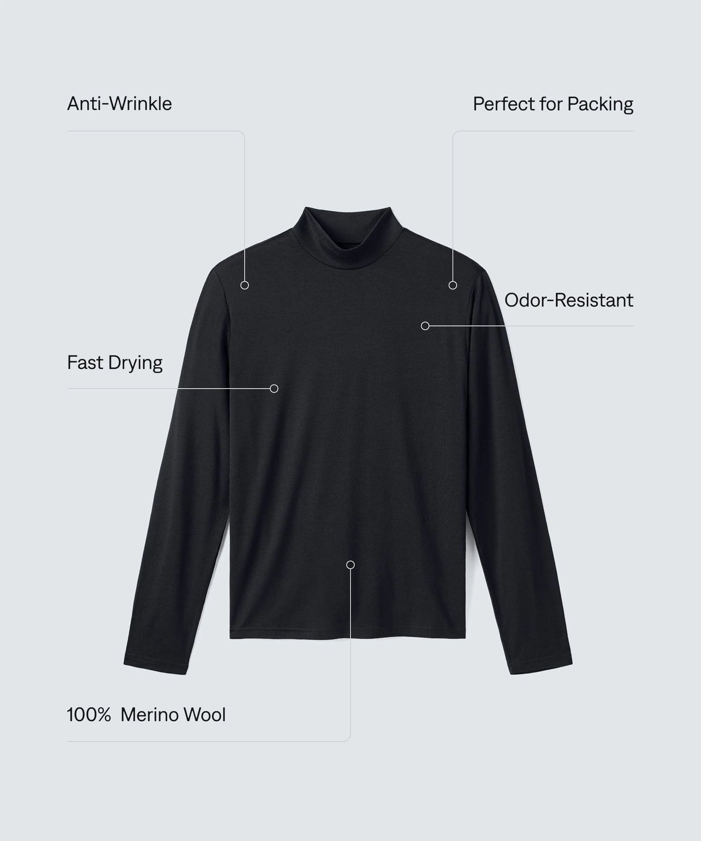Men's Long Sleeve Merino Hi-Neck