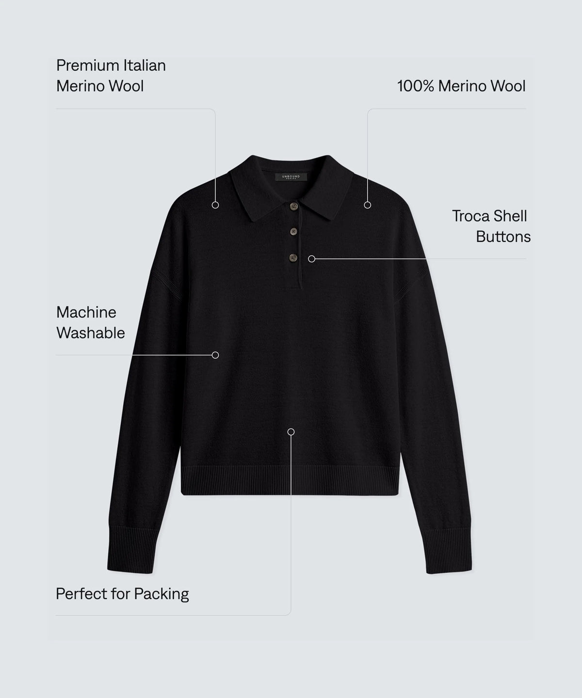 Women's Long Sleeve Fine Knit Polo