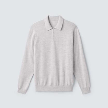 Men's Merino Knit Long Sleeve Polo