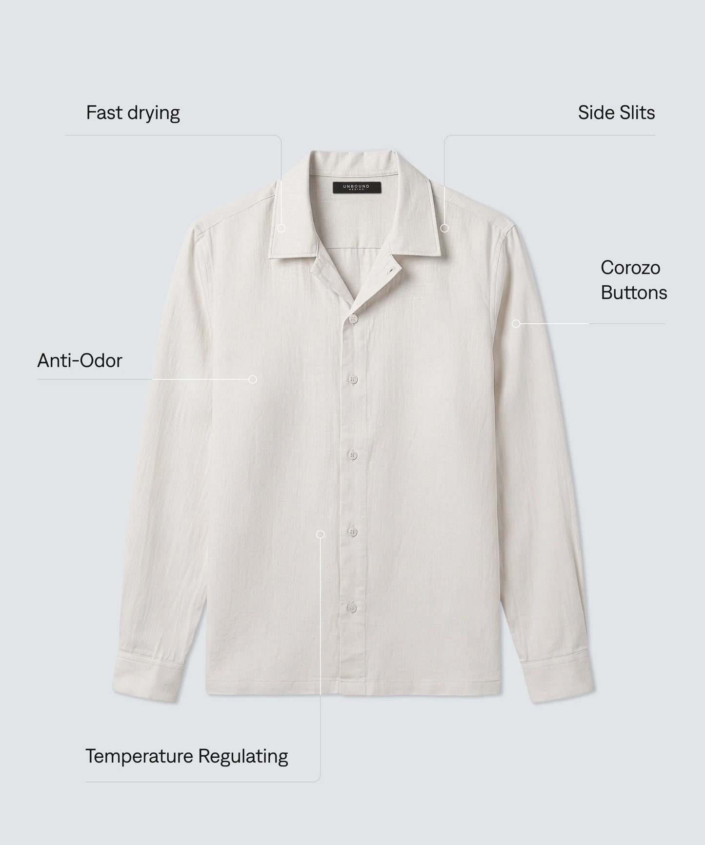 Men's Merino Linen Button-Up