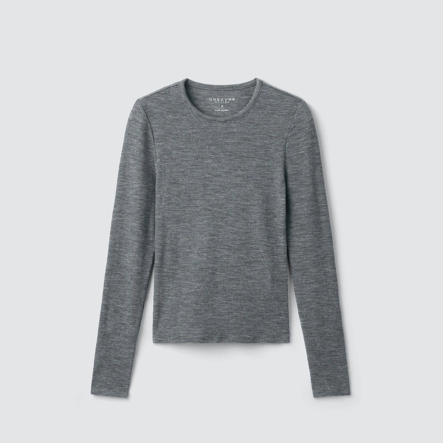 Women's Rib Fitted Long Sleeve Crew