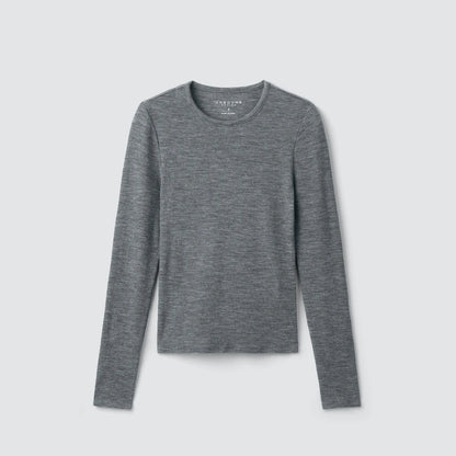 Women's Rib Fitted Long Sleeve Crew