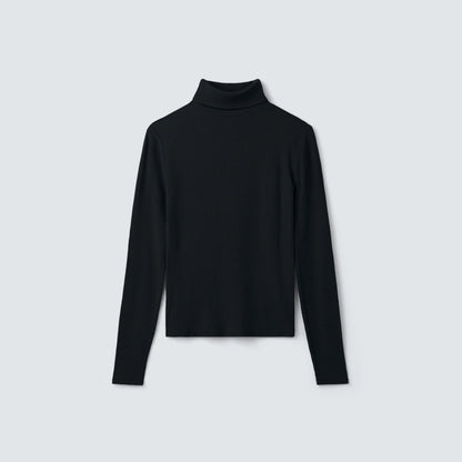 Women's Rib Turtle Neck Long Sleeve