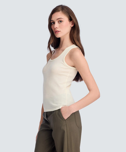 Women's Merino Rib Scoop Neck Tank