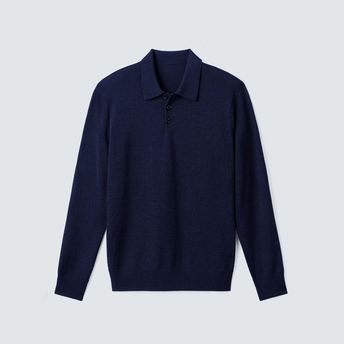 Men's Merino Knit Long Sleeve Polo