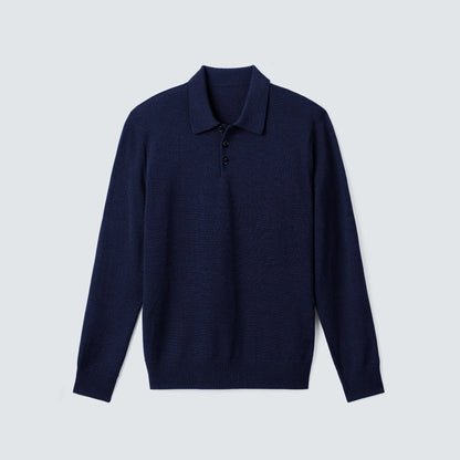 Men's Merino Knit Long Sleeve Polo