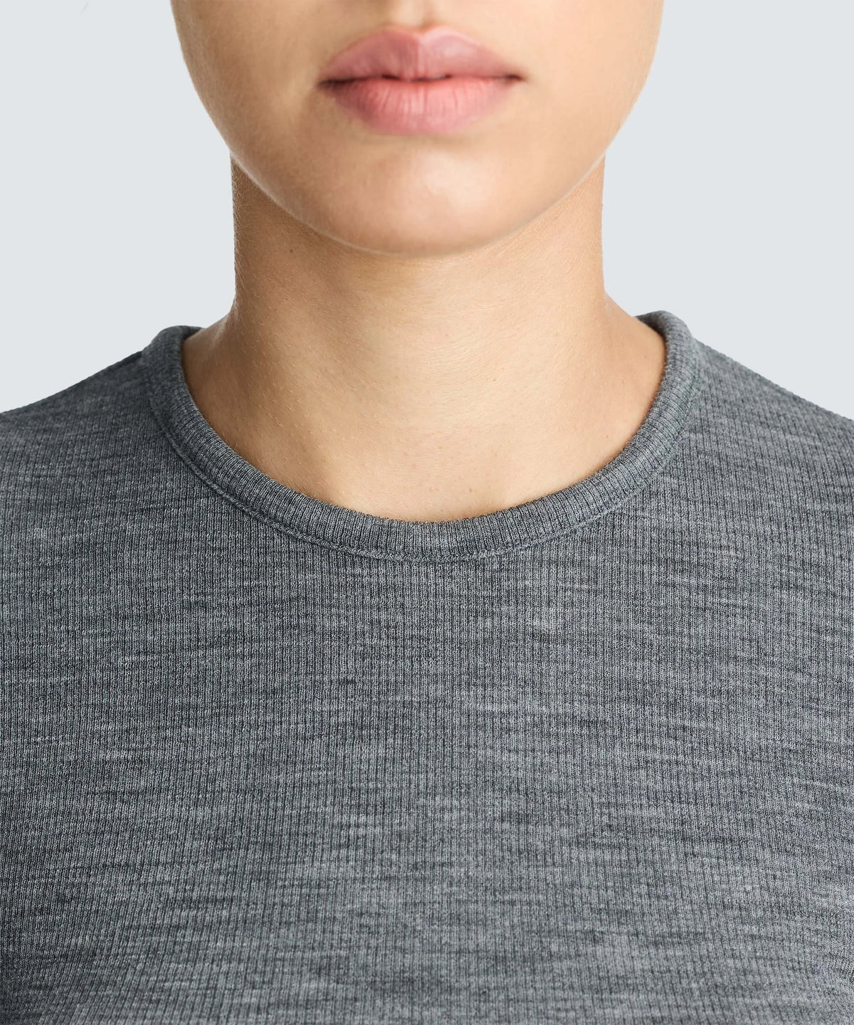 Women's Rib Fitted Long Sleeve Crew
