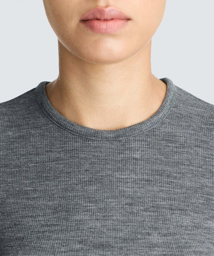 Women's Rib Fitted Long Sleeve Crew