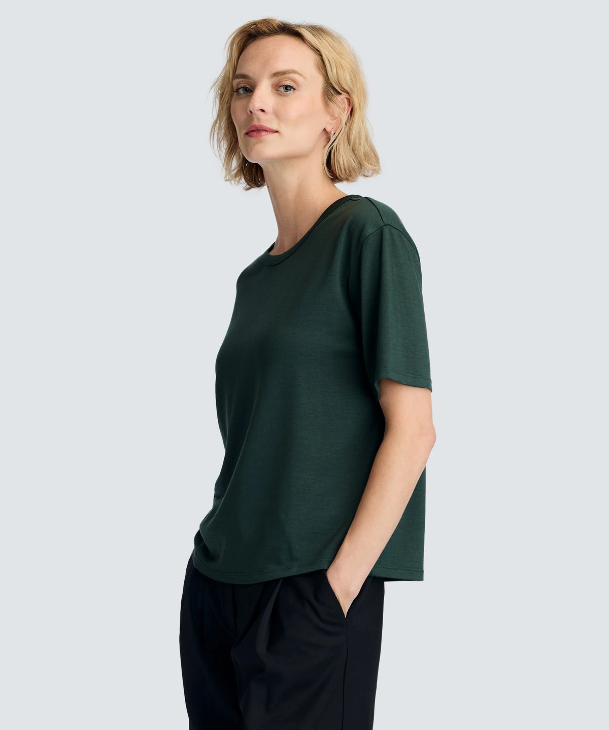 Women's Relaxed Merino Crew Neck T-Shirt