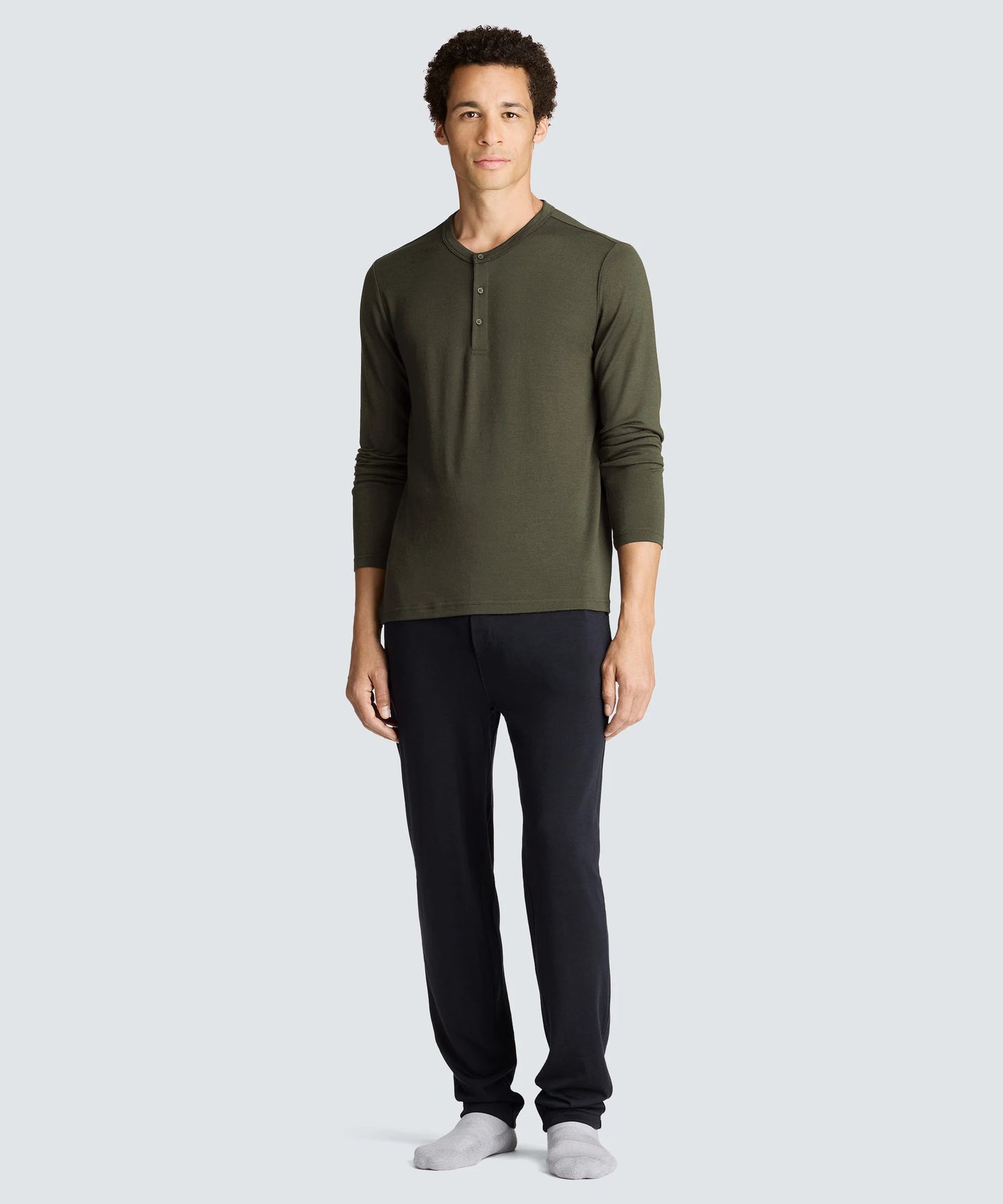 Men's Long Sleeve Merino Henley