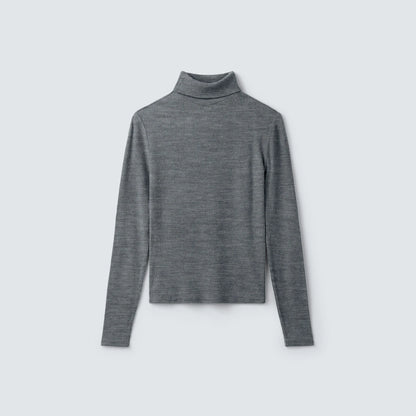 Women's Rib Turtle Neck Long Sleeve