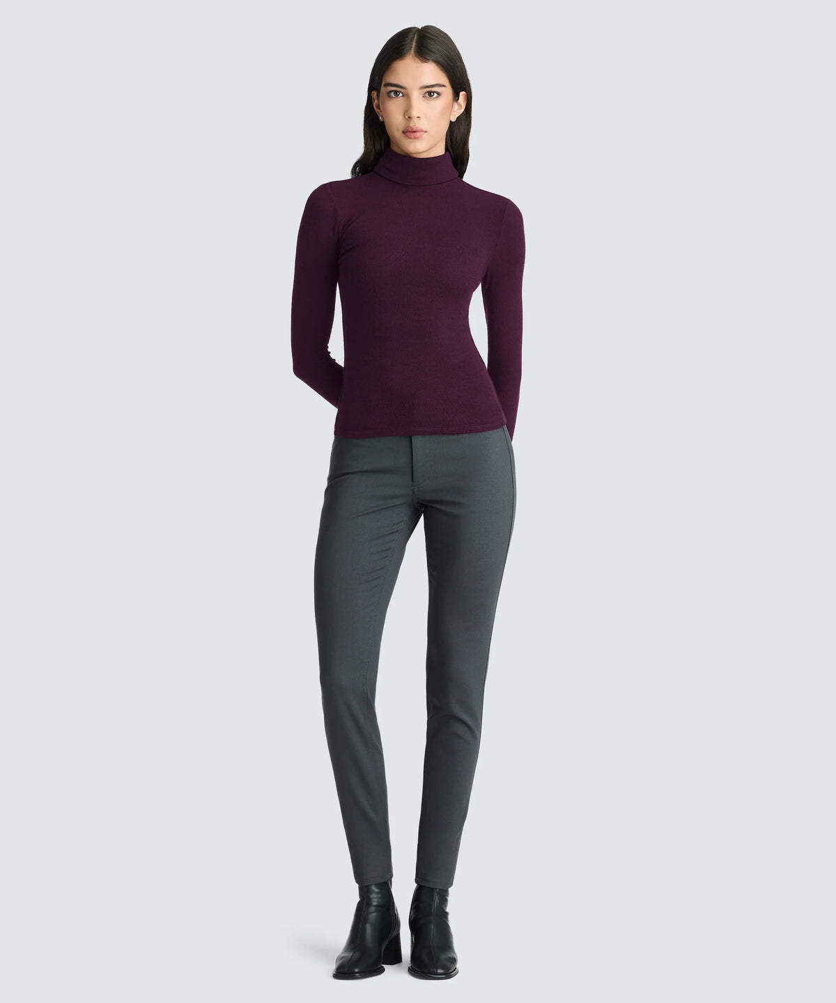 Women's Rib Turtle Neck Long Sleeve