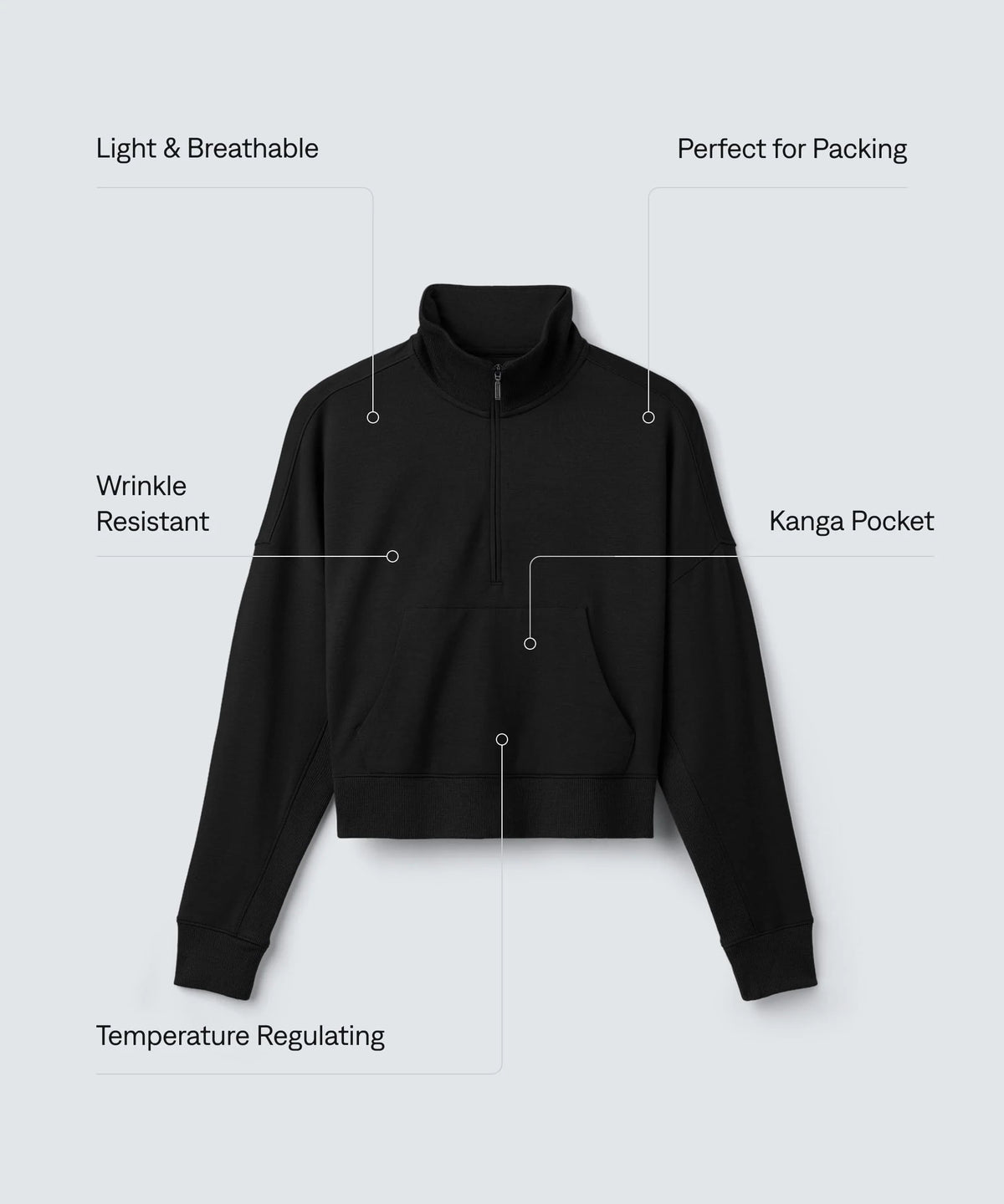 Women's Merino Cropped Quarter Zip