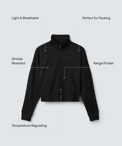 Women's Merino Cropped Quarter Zip
