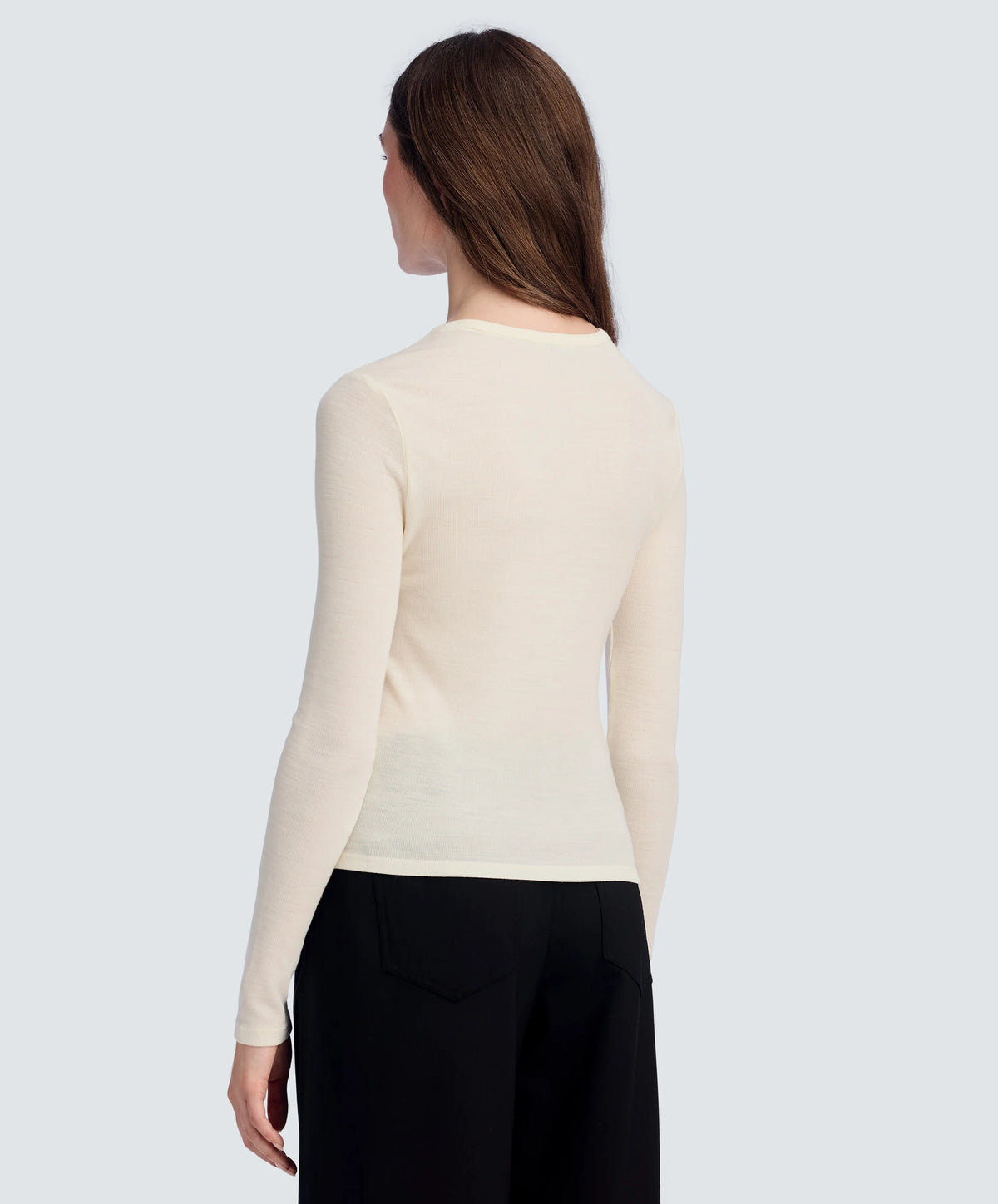 Women's Rib Fitted Long Sleeve Crew