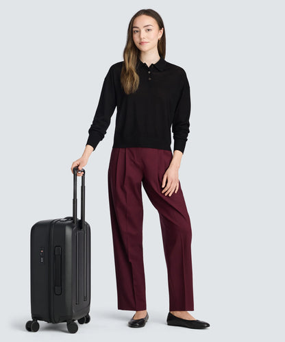 Women's Long Sleeve Fine Knit Polo