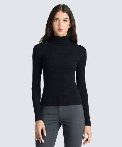 Women's Rib Turtle Neck Long Sleeve