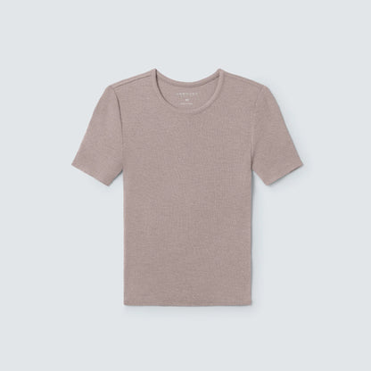 Women's Rib Fitted Crew Neck T-Shirt