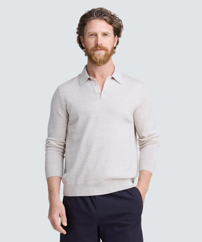 Men's Merino Knit Long Sleeve Polo