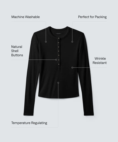 Women's Merino Rib Henley