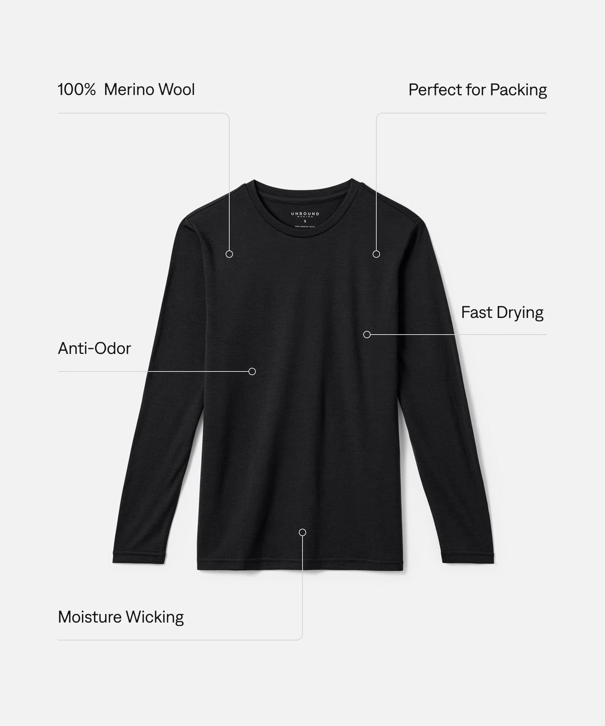 Men's Tall Long Sleeve Merino Crew