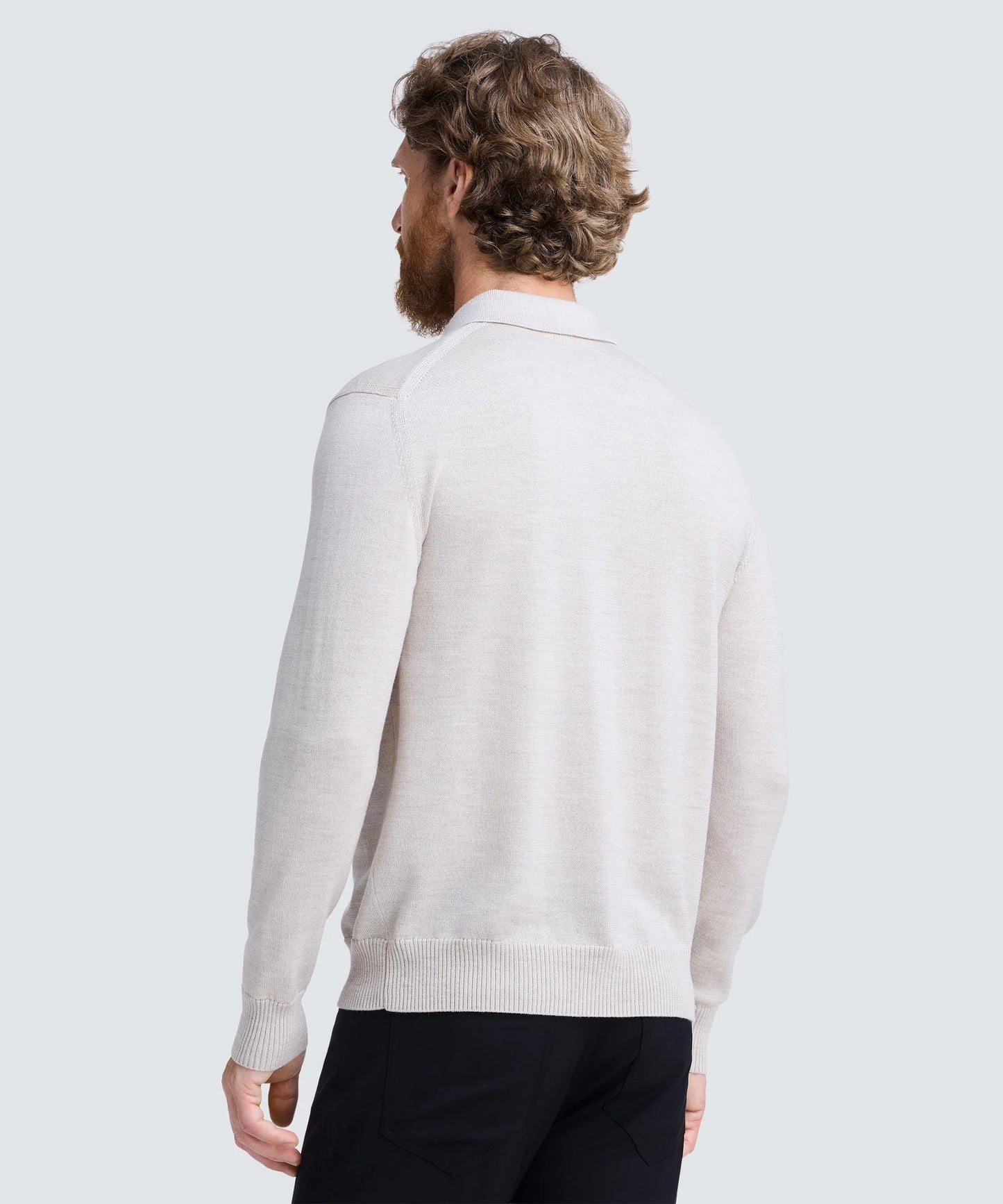 Men's Merino Knit Long Sleeve Polo
