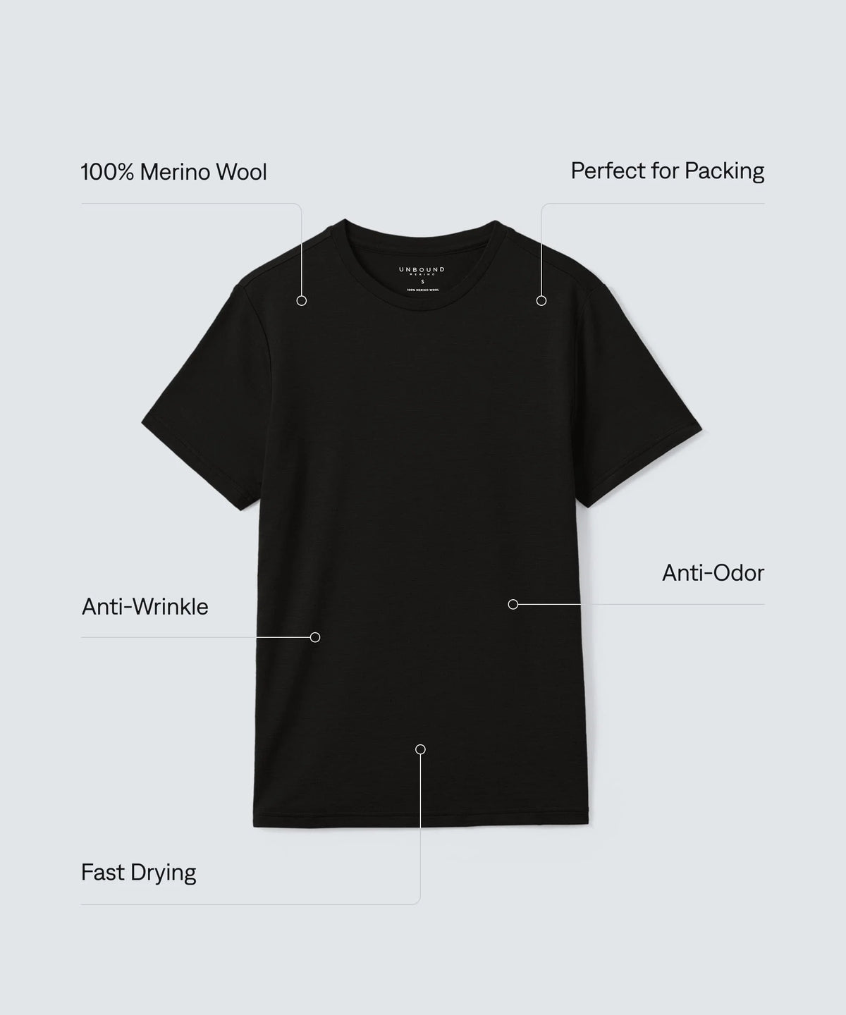 Men's Tall Merino Crew Neck T-Shirt