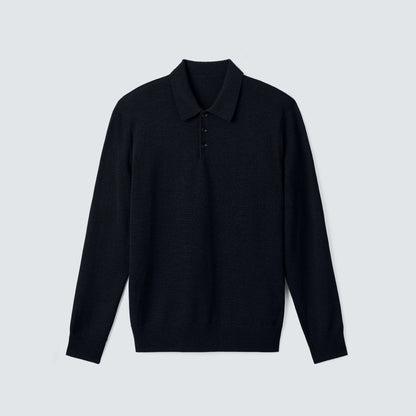 Men's Merino Knit Long Sleeve Polo