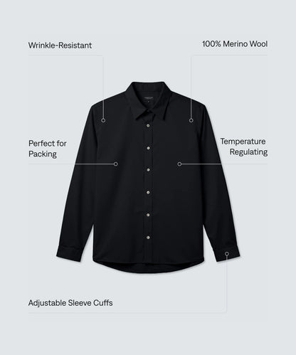 Men's Merino Poplin Button-Up