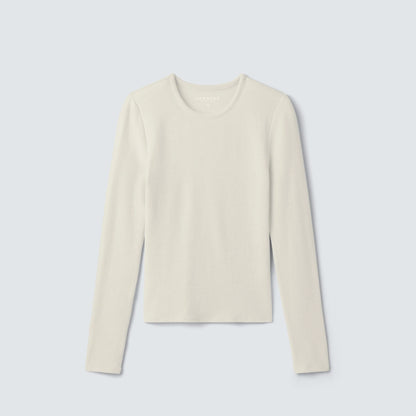 Women's Rib Fitted Long Sleeve Crew