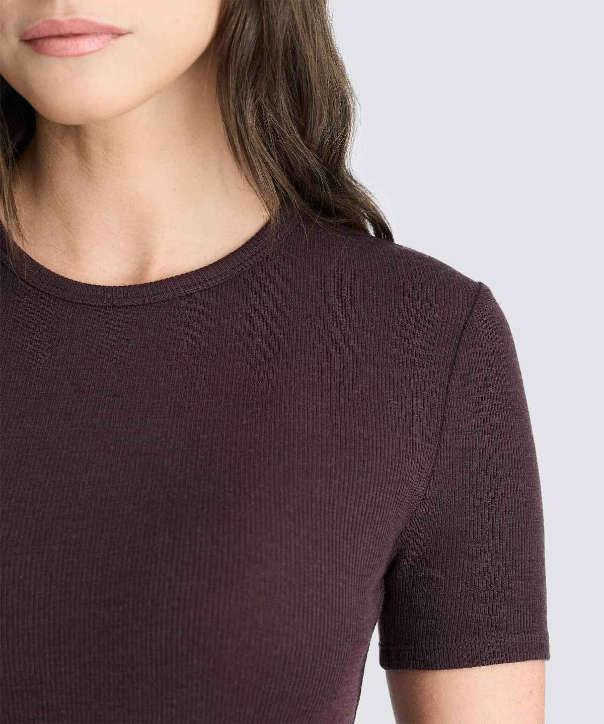 Women's Rib Fitted Crew Neck T-Shirt