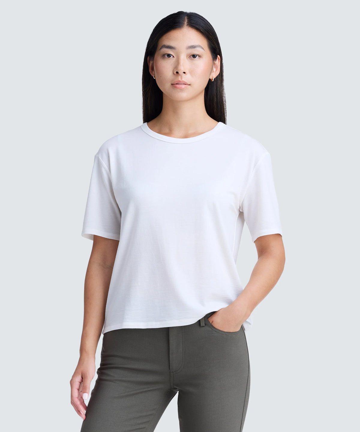 Women's Relaxed Merino Crew Neck T-Shirt
