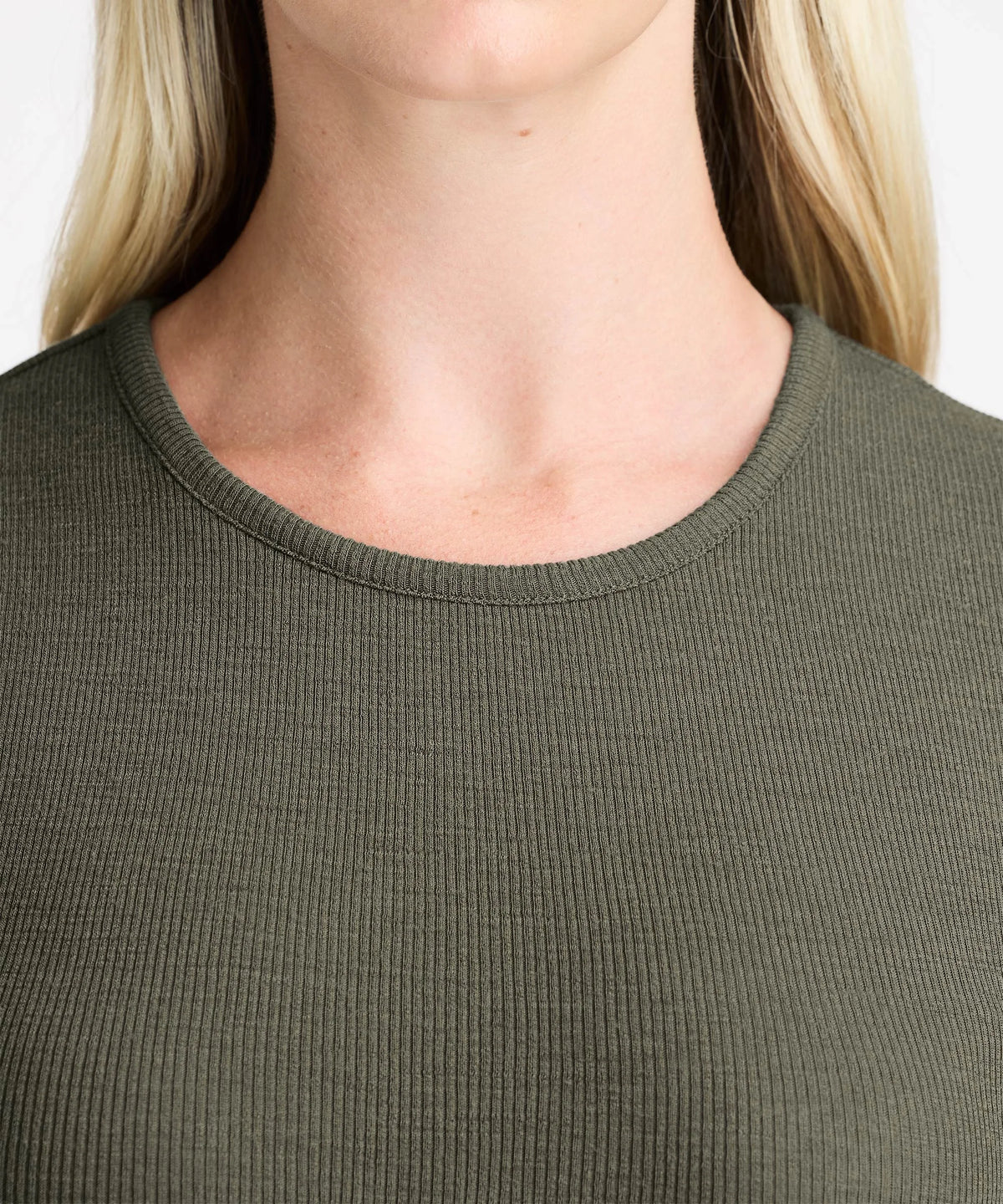Women's Rib Fitted Crew Neck T-Shirt