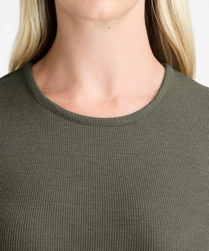 Women's Rib Fitted Crew Neck T-Shirt