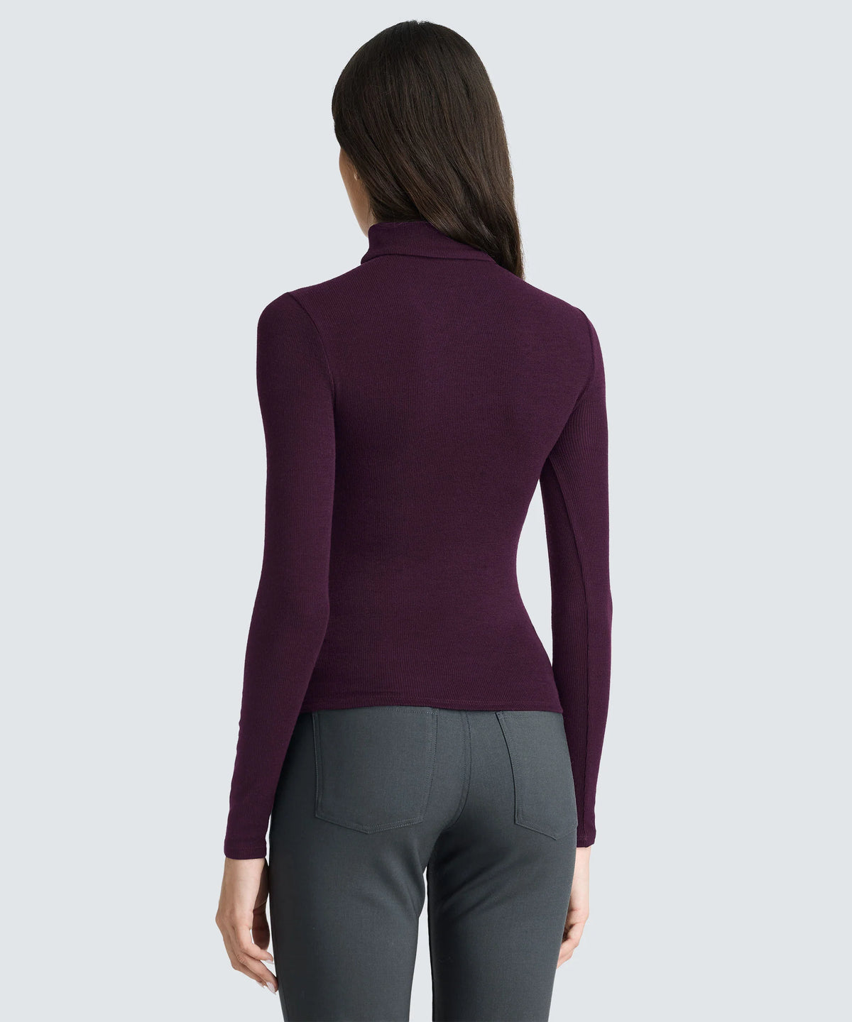 Women's Rib Turtle Neck Long Sleeve