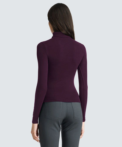 Women's Rib Turtle Neck Long Sleeve