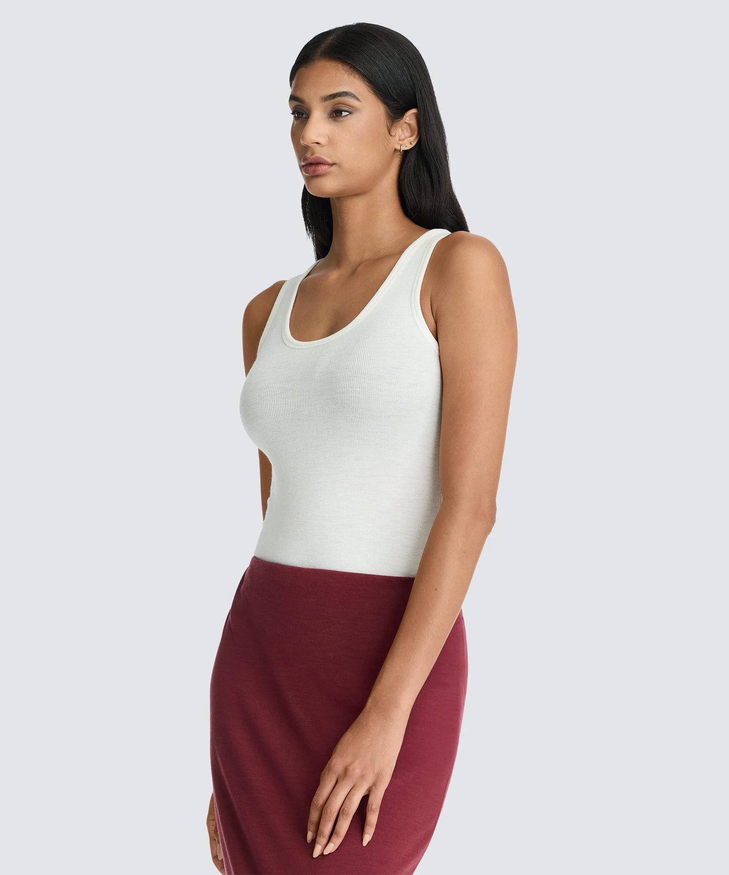Women's Petite Merino Rib Scoop Neck Tank