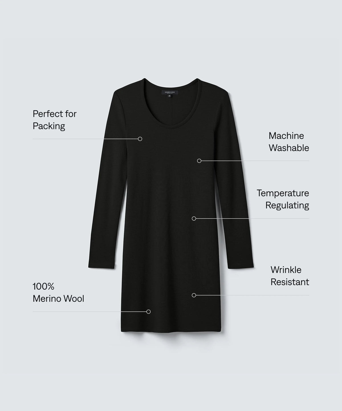 Women's Mini Merino Long Sleeve Dress