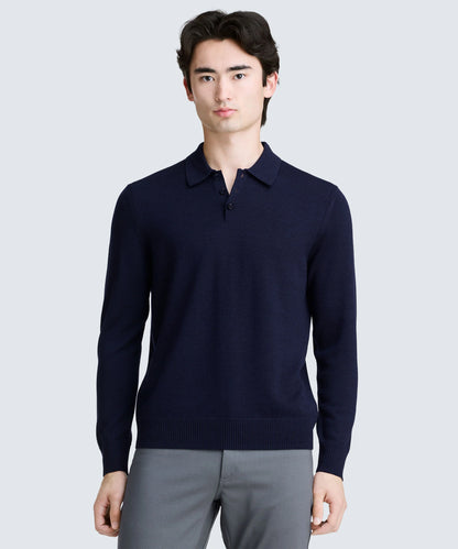 Men's Merino Knit Long Sleeve Polo