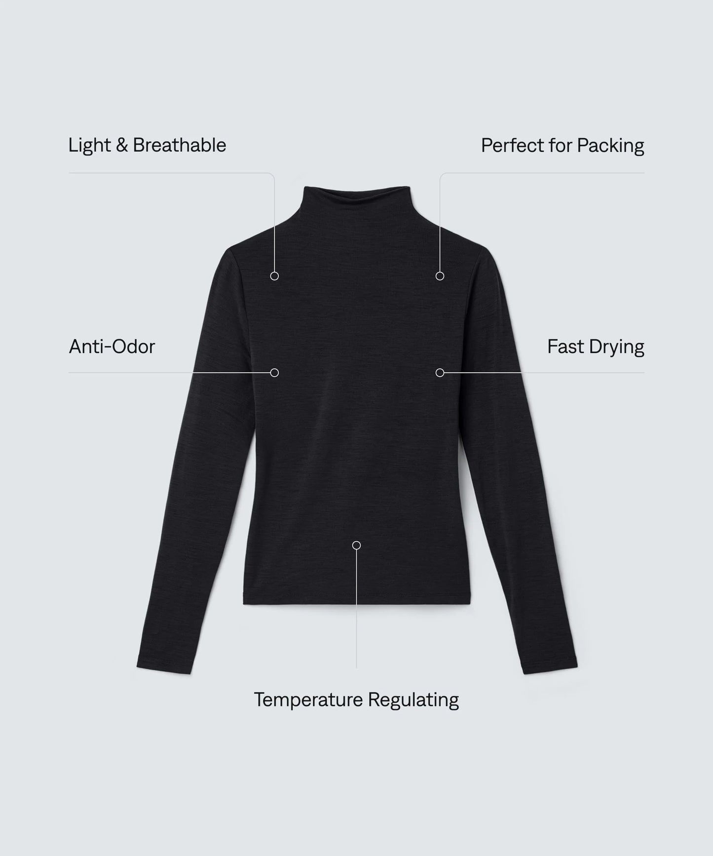 Women's Merino Mock Neck Top