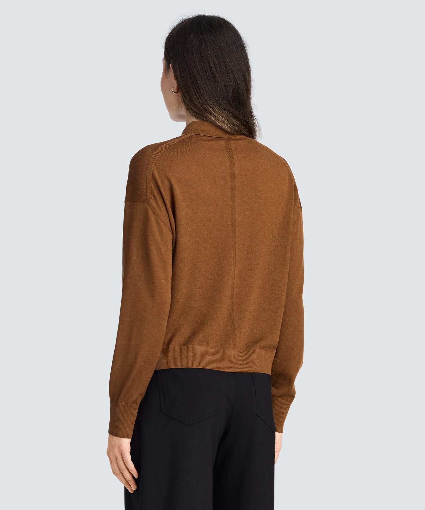 Women's Long Sleeve Fine Knit Polo