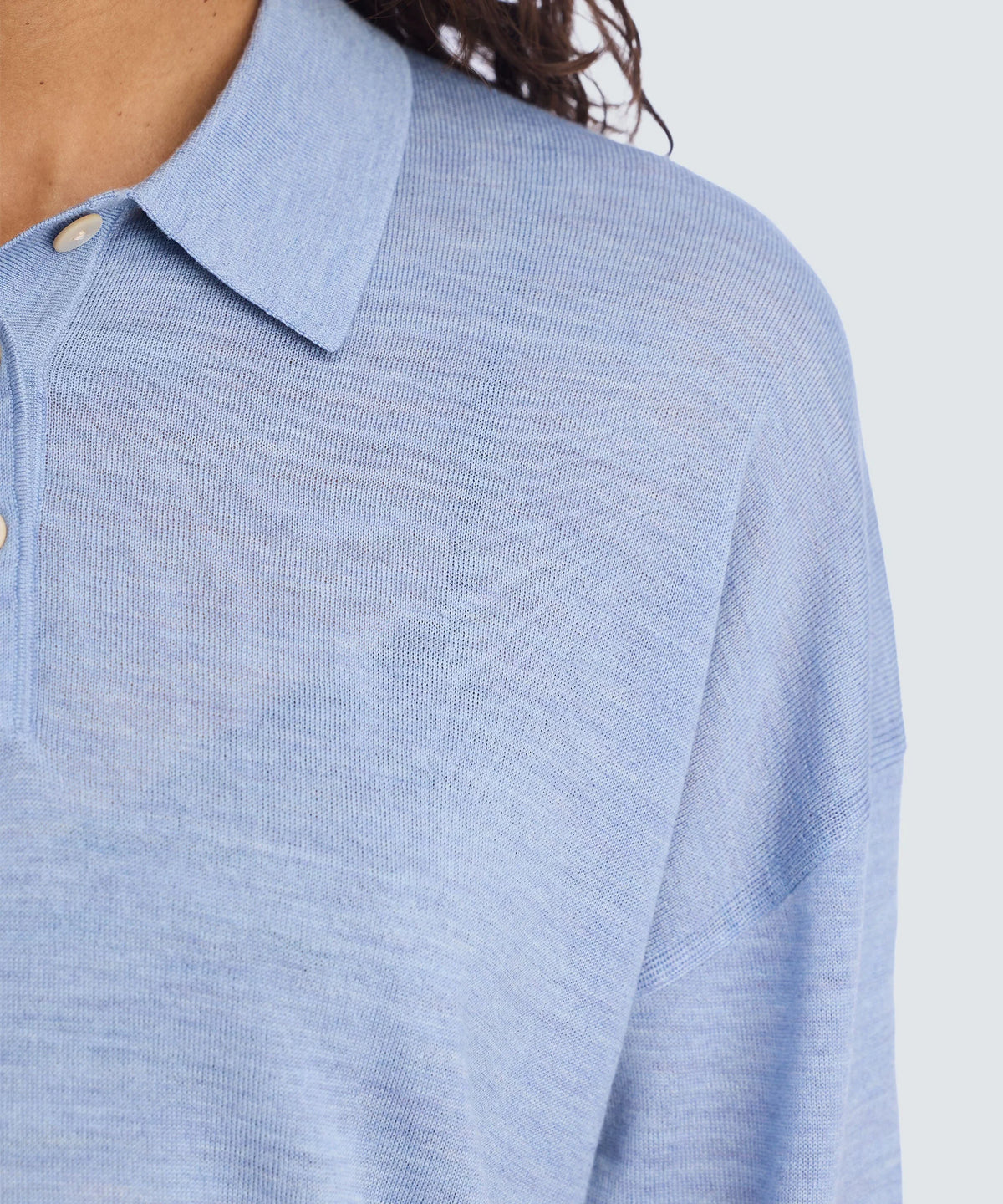 Women's Long Sleeve Fine Knit Polo