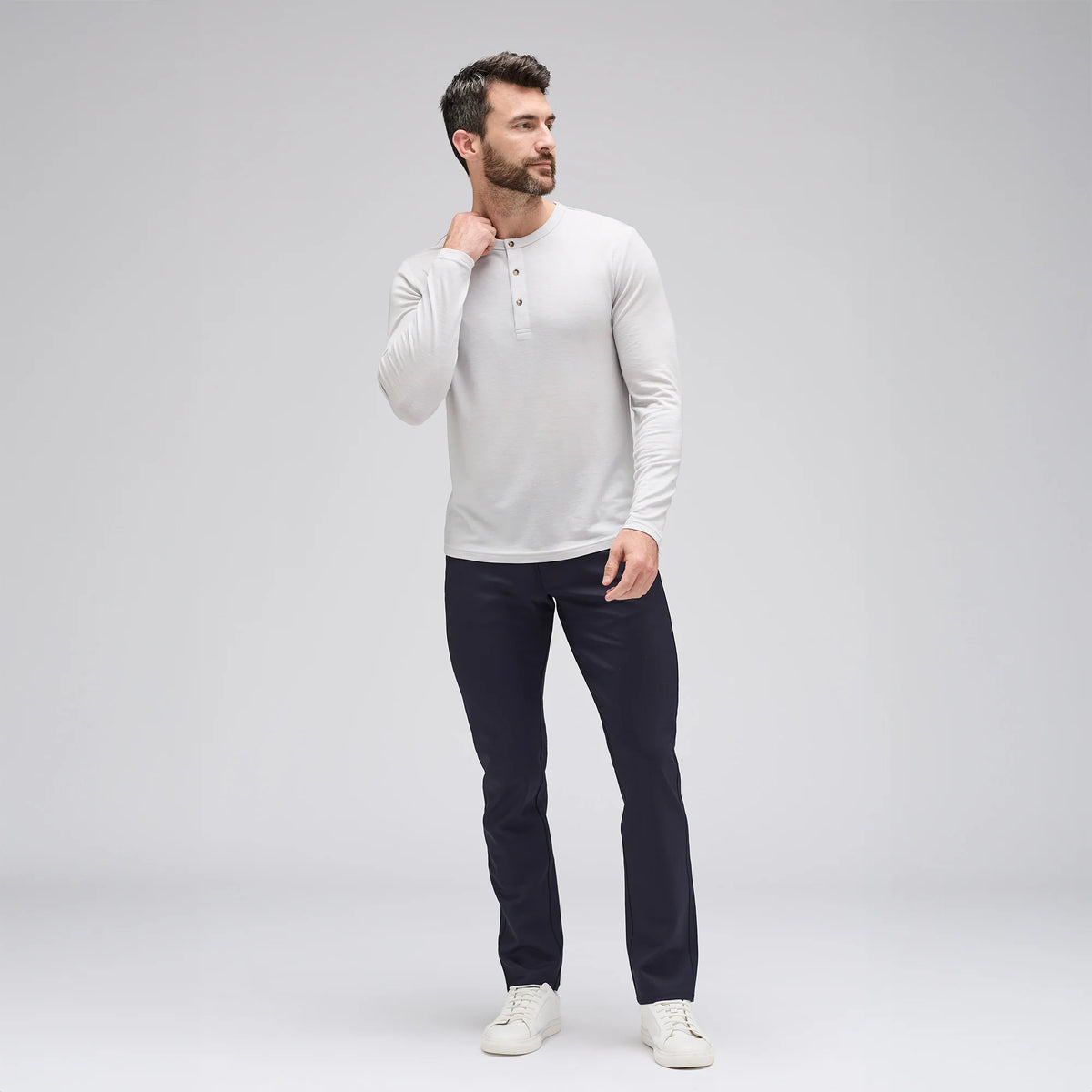 Men's Long Sleeve Merino Henley