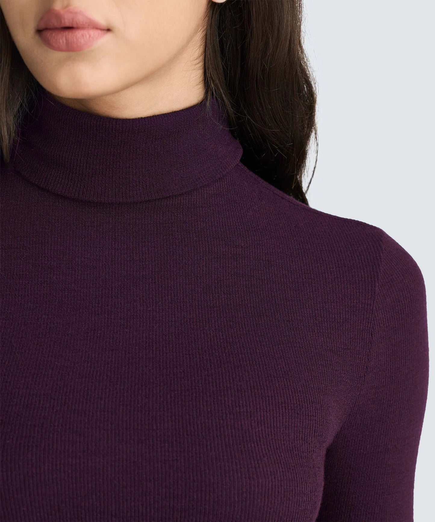 Women's Rib Turtle Neck Long Sleeve