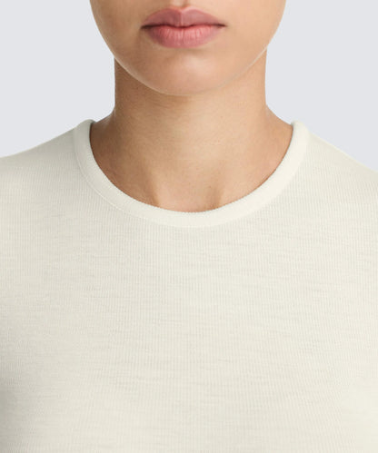 Women's Rib Fitted Long Sleeve Crew