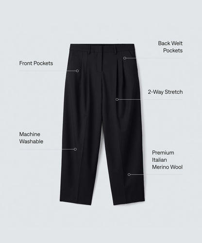 Women's Wide Leg Merino Travel Trouser