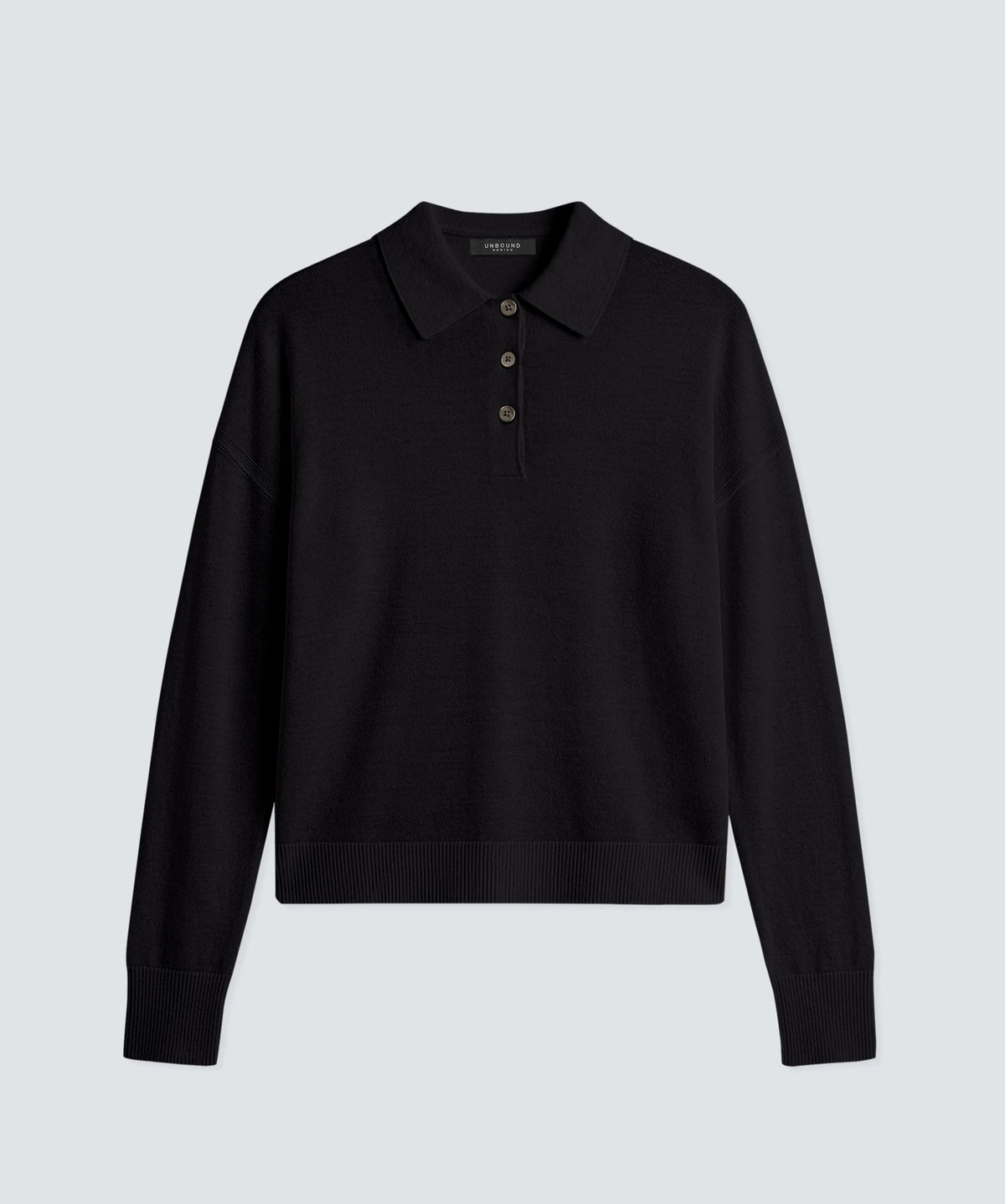 Women's Long Sleeve Fine Knit Polo
